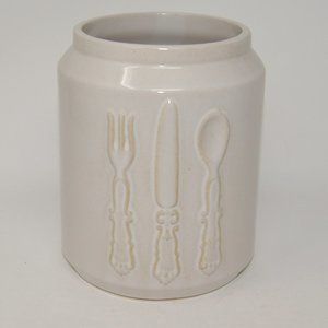 Pier 1 Utensil Holder Off White Silverware container